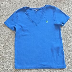 Ralph Lauren Bright Blue Crewneck Tee with Signature Label